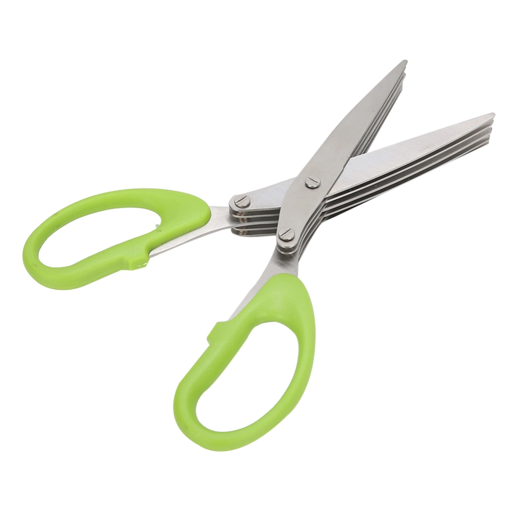 Herb Scissors Scallion Cloth 5‑Layer Multifunctional Household Green Handle Kitchen Shears