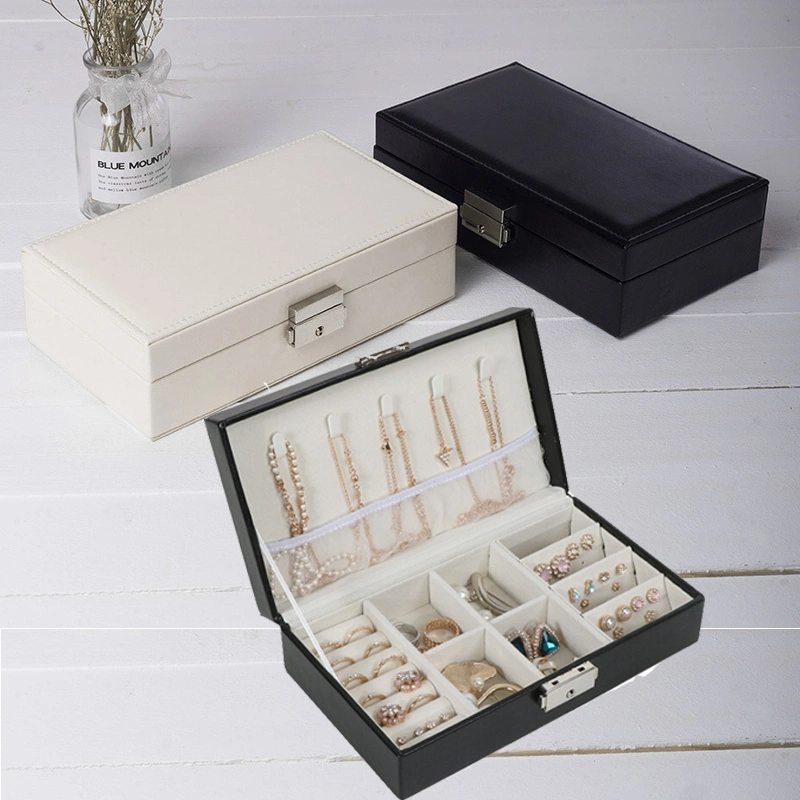 Rectangular Ornaments Storage Case Portable Large Capacity Pure Jewelry Box