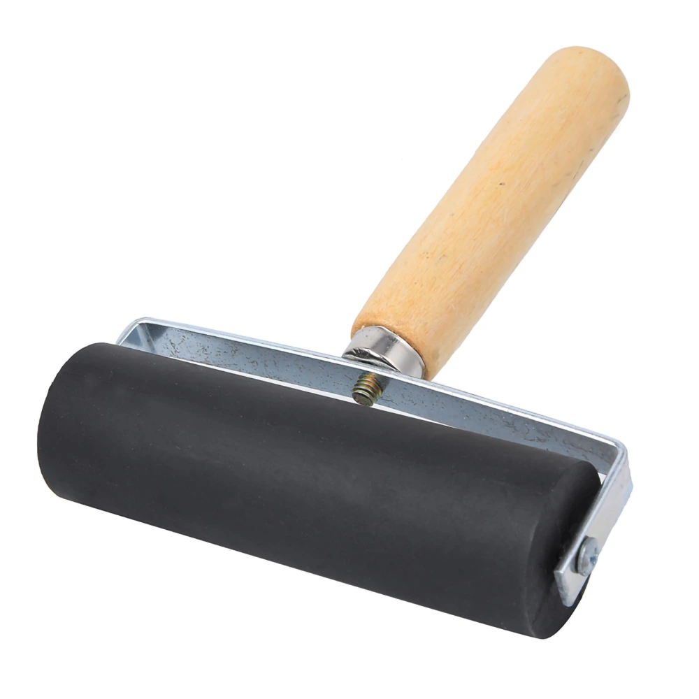 Rubber Printing Roller Black Detachable Wood Handle Printing Art Craft Tool Supplies L