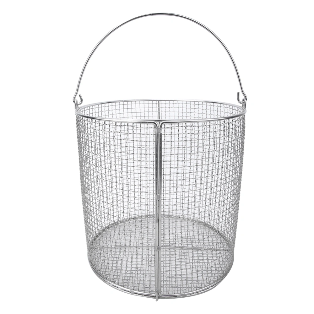 Stainless Steel Instrument Sterilization Basket Case Lab Supplies with HandleRound 150x150x150mm