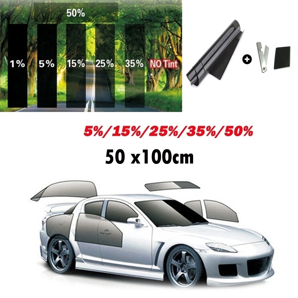 Black Window Tint Shade Film VLT 15%-50%, Roll Sun Shade Tint Cover Protection