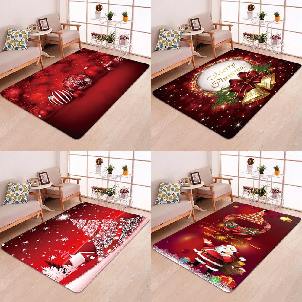 Christmas Carpet, Non-Slip Mat Rugs, Xmas Rectangle Floor Carpet