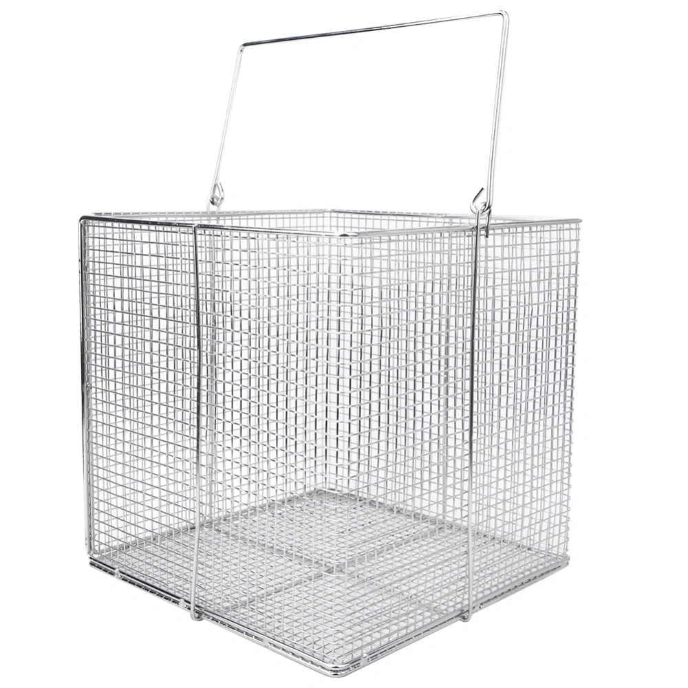 Stainless Steel Instrument Sterilization Basket Case Lab Supplies with HandleSquare 200x200x200mm