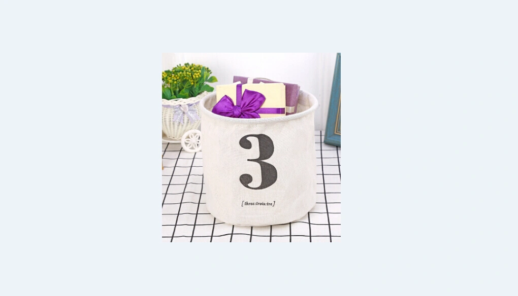 Storage Bin, Cylinder-Shaped Number Organized Bag with Handle