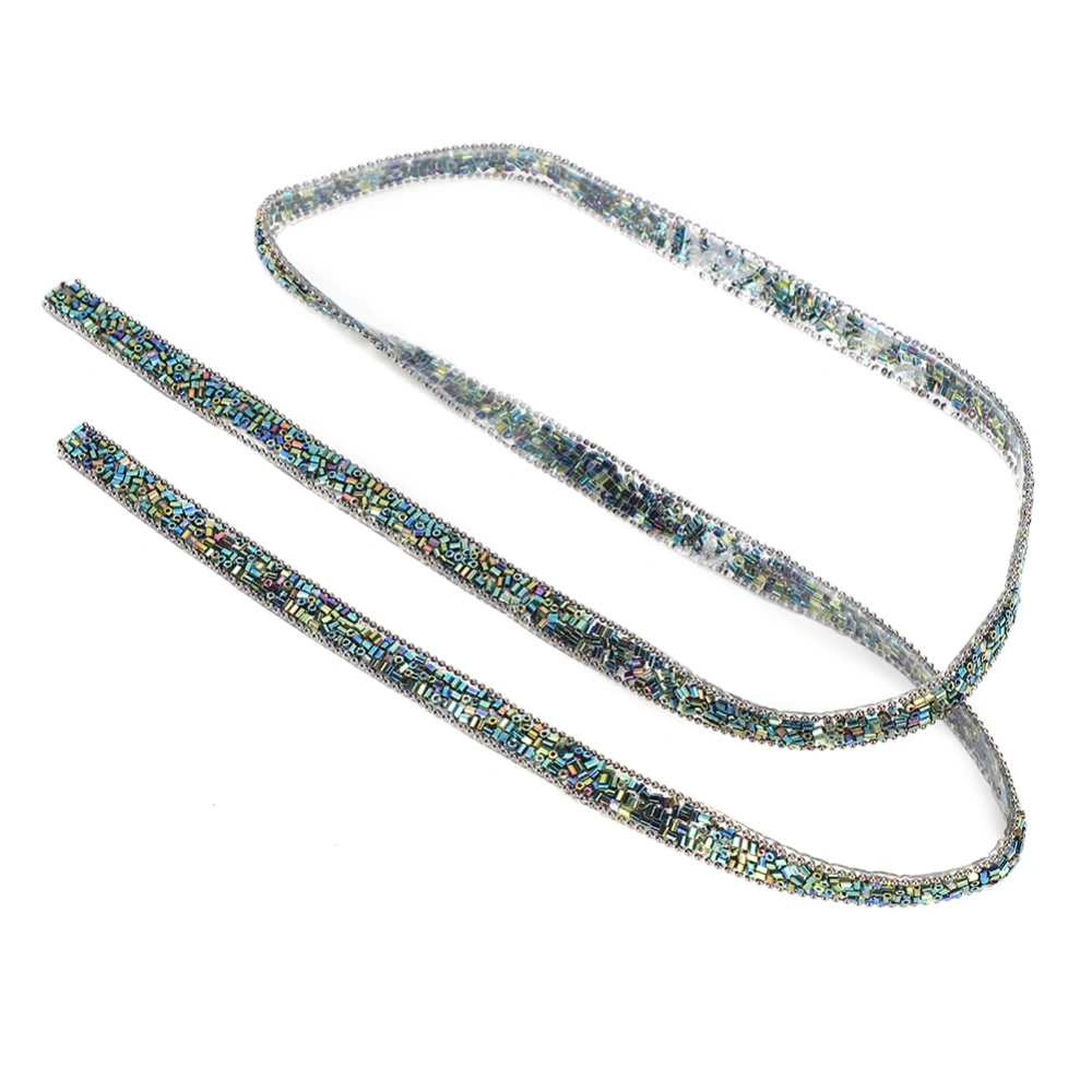 1yard Hotfix Rhinestone Mesh Chain Decorative Belt for Wedding Dress Necklace Green