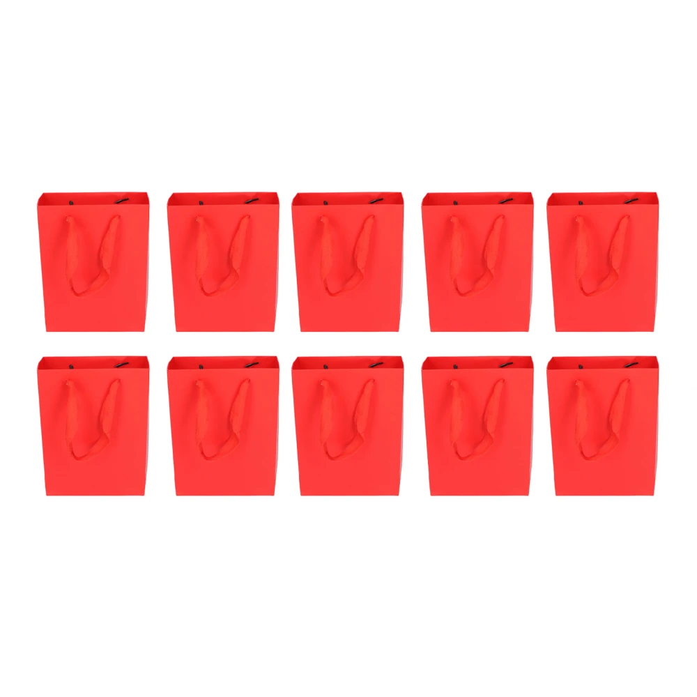 10 Pcs Gift Bags Simple Red Paper Gift Bag for Christmas Shopping Parties Birthday Graduations