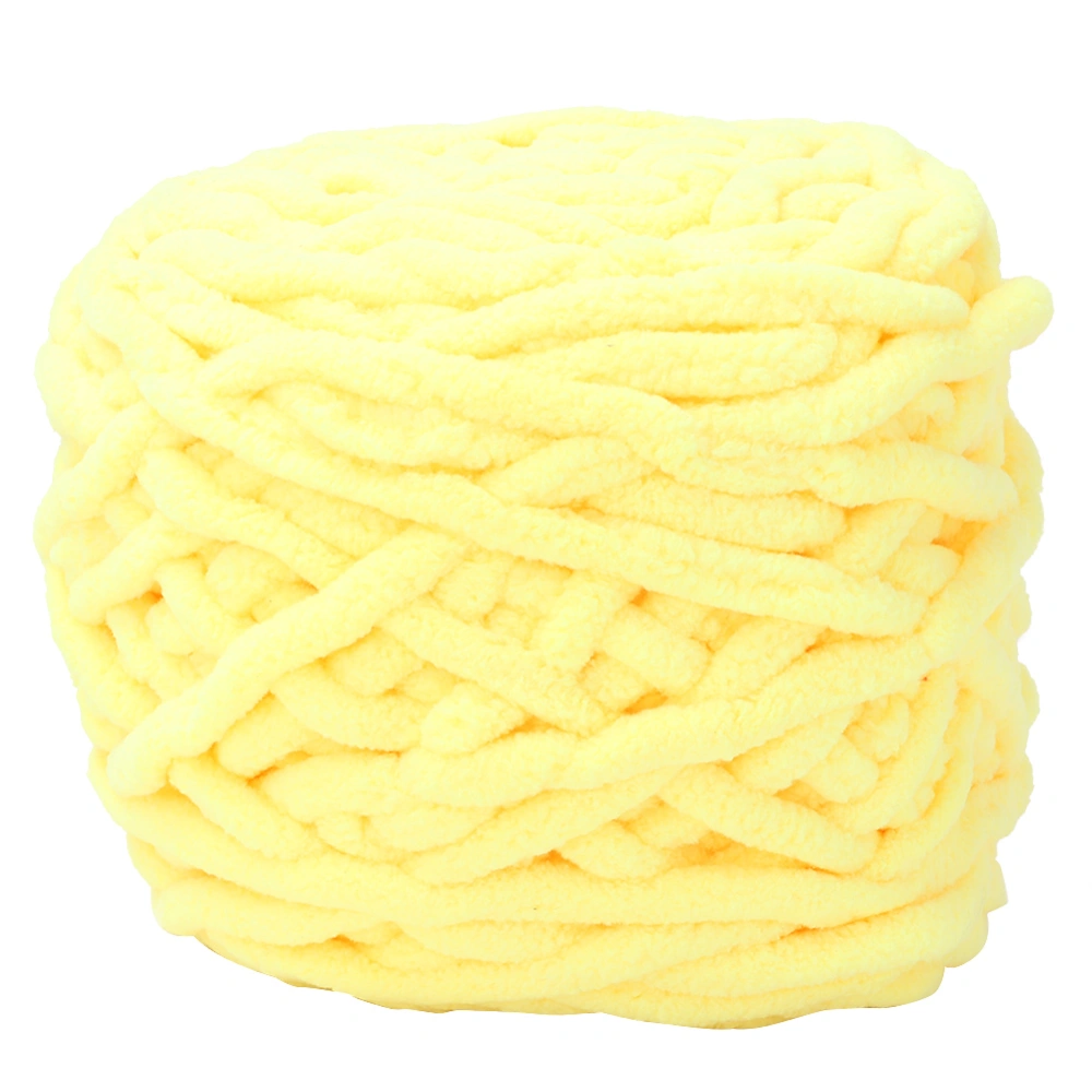 Single Thick Ice Strip Yarn Needle Knitting Woven Blanket Slipper Line(Yellow)