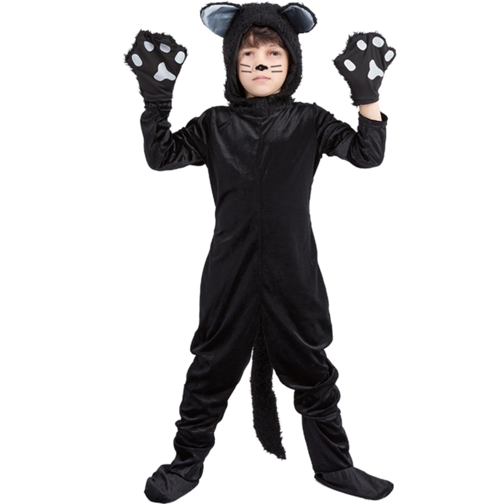 Halloween Black Cat Cosplay Costume Parent-Child Role Paly Suit