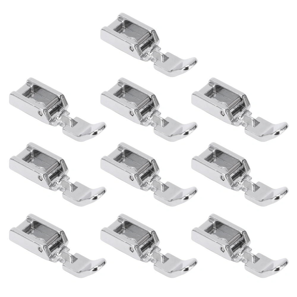 10Pcs Zipper Foot Stainless Steel Narrow Clip Lightweight Practical Simple Convenient Sewing Machine Presser Foot