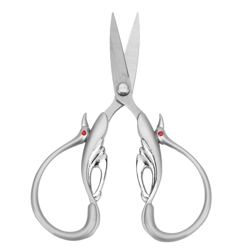 Embroidery Scissors Silver Color Classic Goose Style Incisive Edges Fully Embossed Design Stainless Steel Craft Scissors