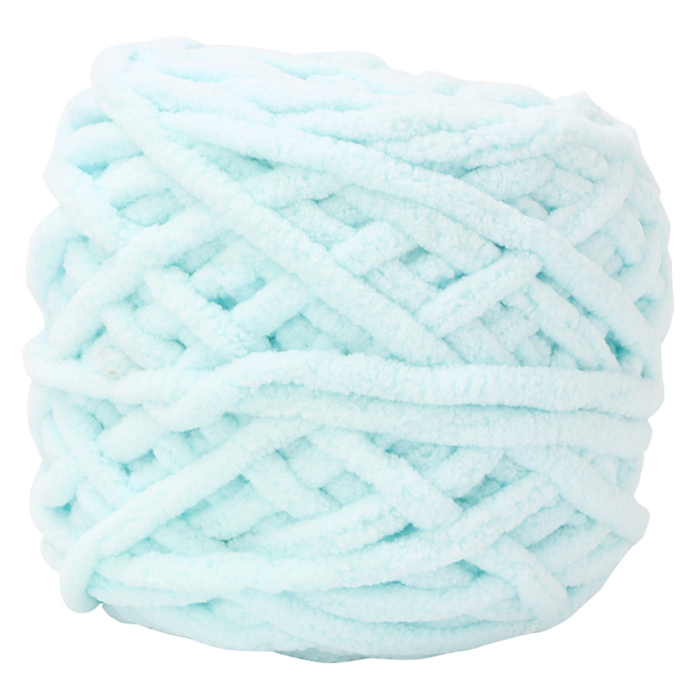 Single Thick Ice Strip Yarn Needle Knitting Woven Blanket Slipper Line(Aqua Blue)