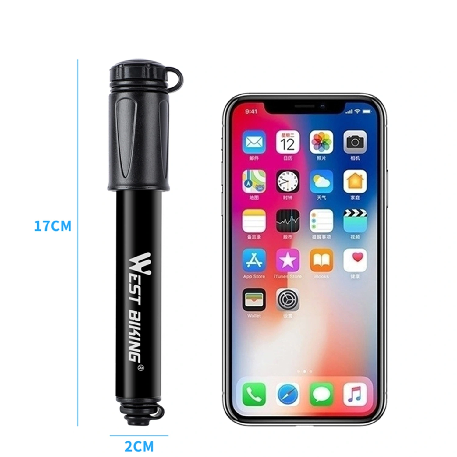 Portable Mini Bicycle Tyre Pump, Compact Pump Tool for Bike/Balls