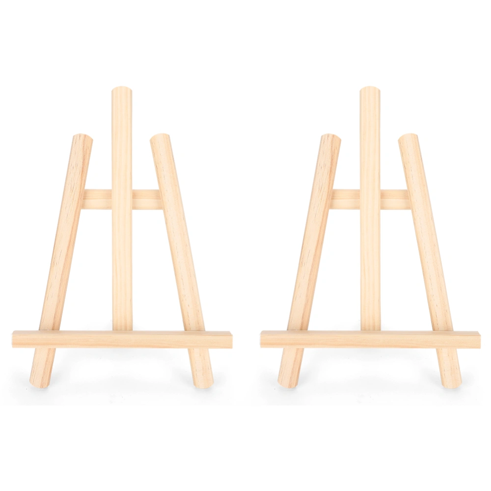 2Pcs Mini Wooden Easel Desktop Sketch Oil Painting Display Shelf Stand Holder Decoration