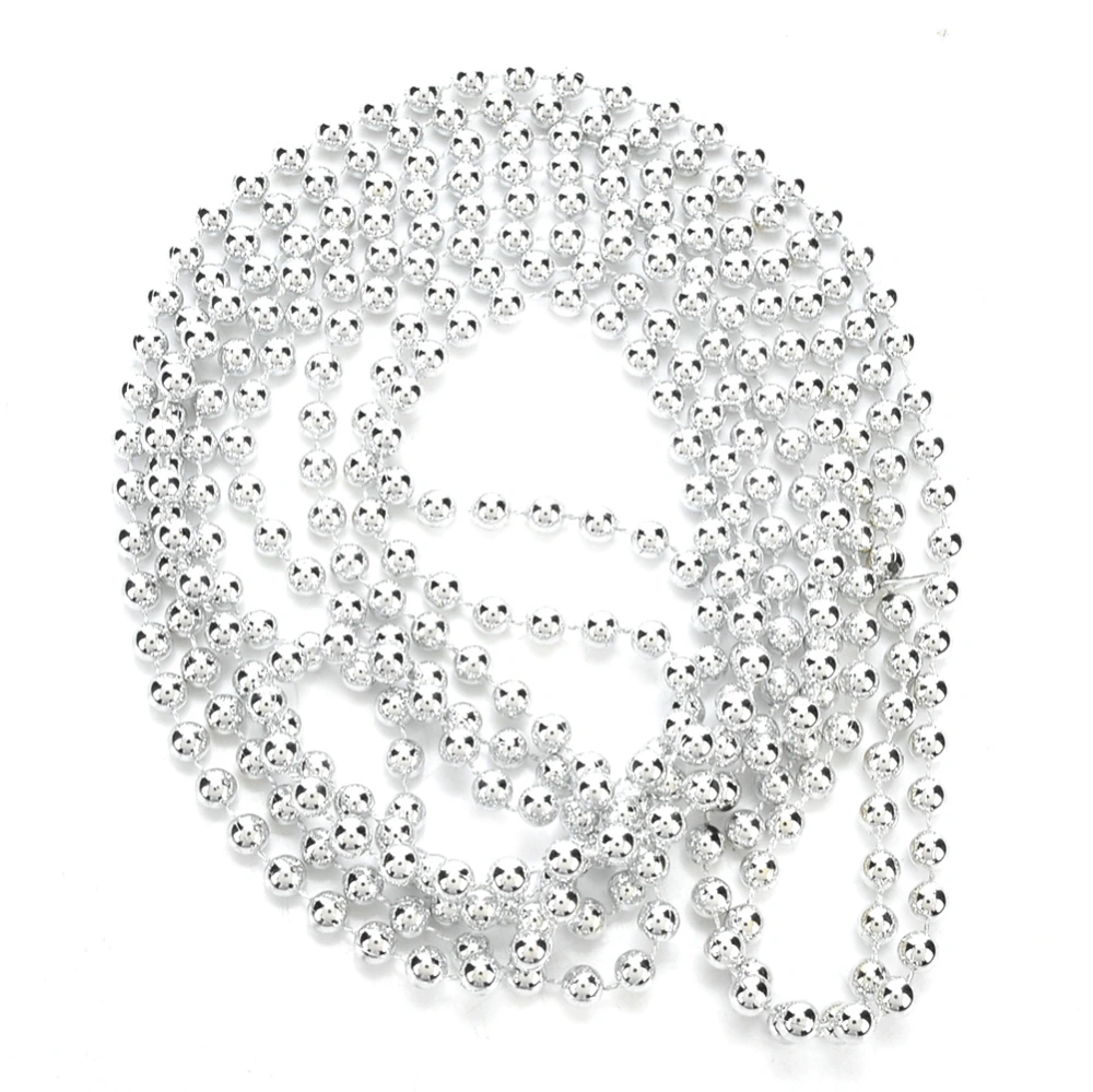 6mm 2.7 Meters Silver Bead Chain Christmas Wedding Decoration Clothing Accessories