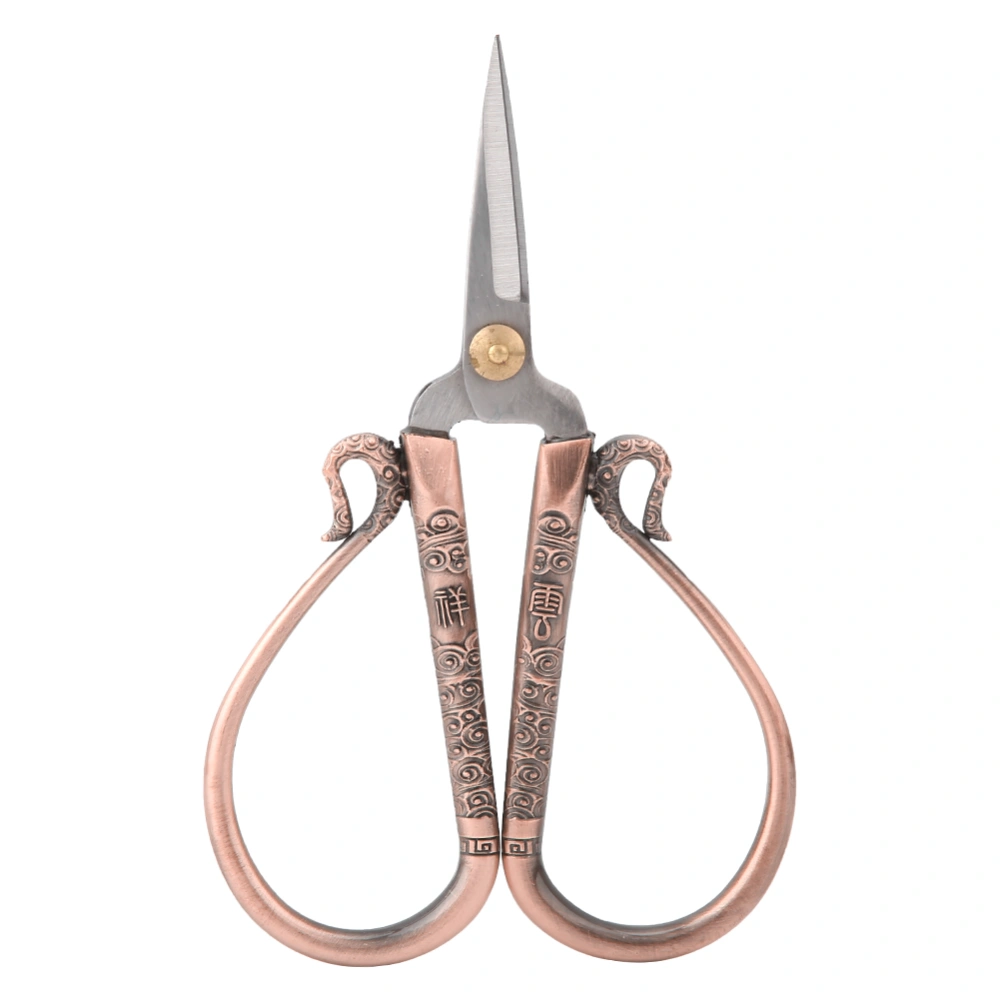 Stainless Steel Cross Stitch Scissors Vintage Sewing Shears Embroidery Tool (Red Bronze)