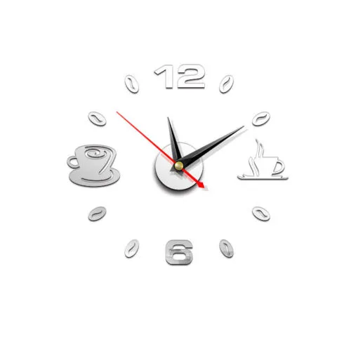 3D Frameless Mirror Surface Art Wall Clock, Acrylic Sticker Home Decor