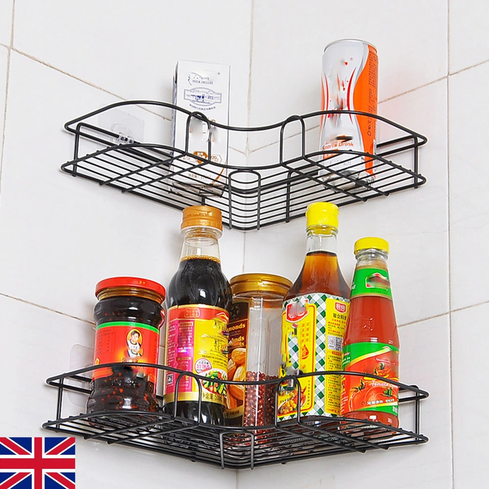 Non-Stick Hook Triangular Wall Corner Holder Organizer Bathroom Rack
