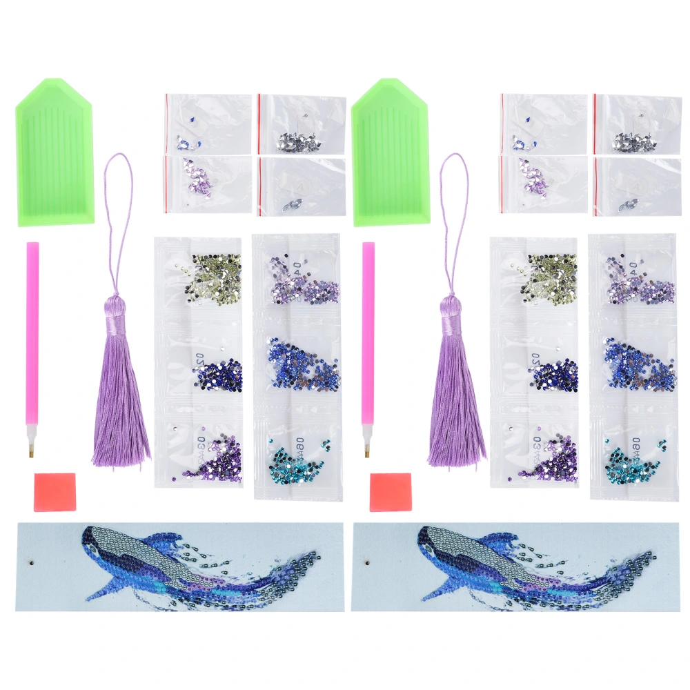 Diamond Beaded Painting Bookmarks Tassel Pendant Bookmark Art Craft for DIY Making