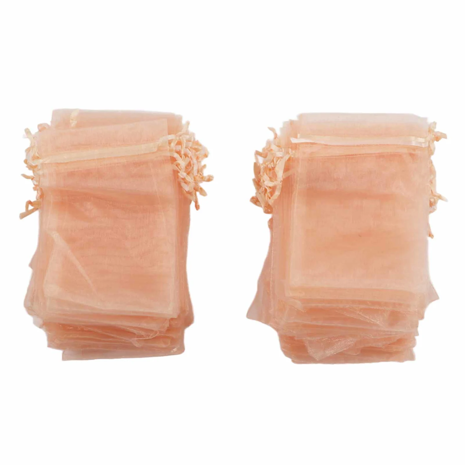 100PCS Organza Bags 10x15cm Transparent Drawstring Gift Bags Mesh Portable Jewelry Bags Jewelry Bags Drawstring for Wedding Rose Gold