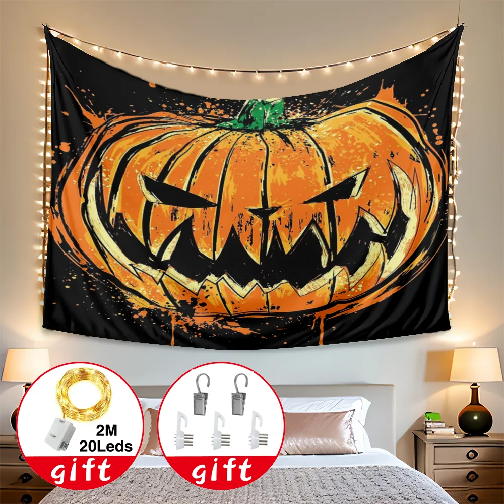 Halloween Decorative Tapestry, Trick or treat Tapestry, for Haunted House Outdoor Patio Garden Indoor Wall Windows Giant Cheesecloth,#035