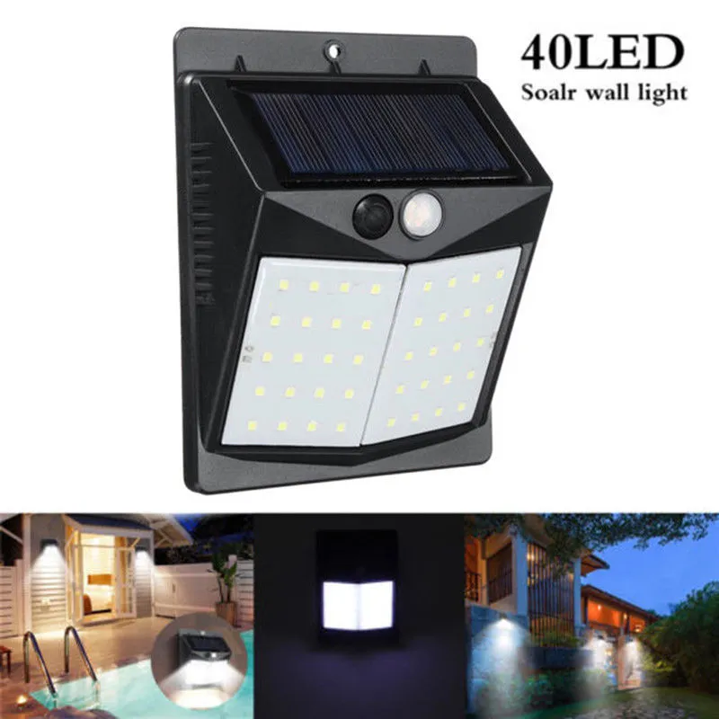 40 LED Solar Power Lights, Security Outdoor Waterproof Lights for Home