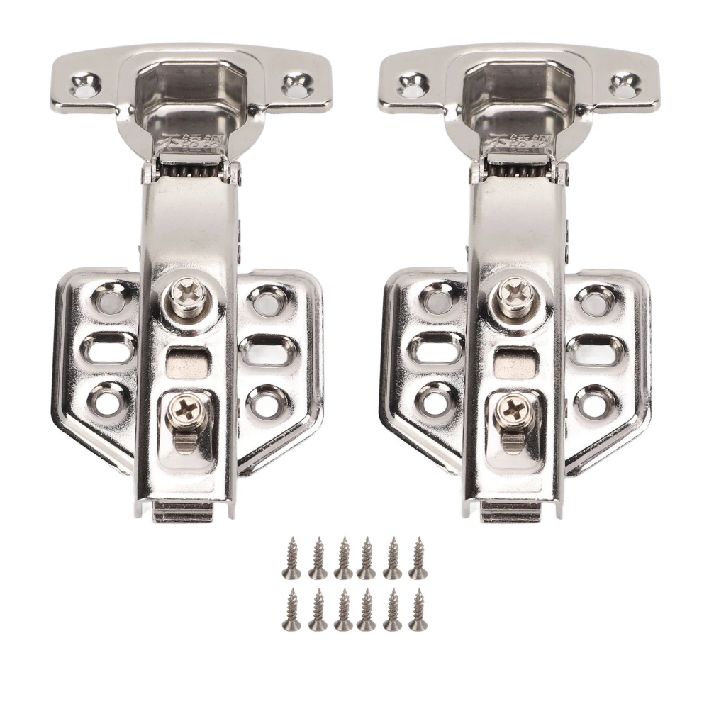 2 Pack Cabinet Hinges 105‑110° Opening Mute Muffler Close Stainless Steel 2.0mm Thick Hinges for Kitchen Bathroom