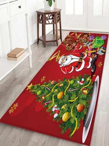 Non-Slip Kitchen Mat Gift Christmas Ornament Holiday Doormat Rug