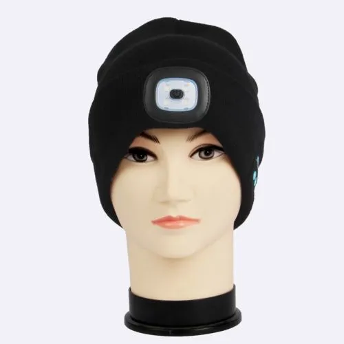 2 in 1 Bluetooth LED Light Beanie Cap, 4-Mode Wireless Stereo Headphone Hat