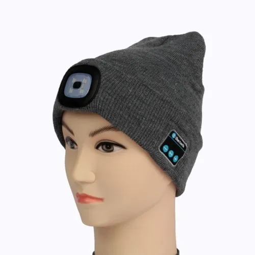2 in 1 Bluetooth LED Light Beanie Cap, 4-Mode Wireless Stereo Headphone Hat