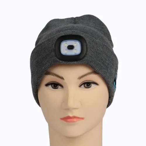 2 in 1 Bluetooth LED Light Beanie Cap, 4-Mode Wireless Stereo Headphone Hat