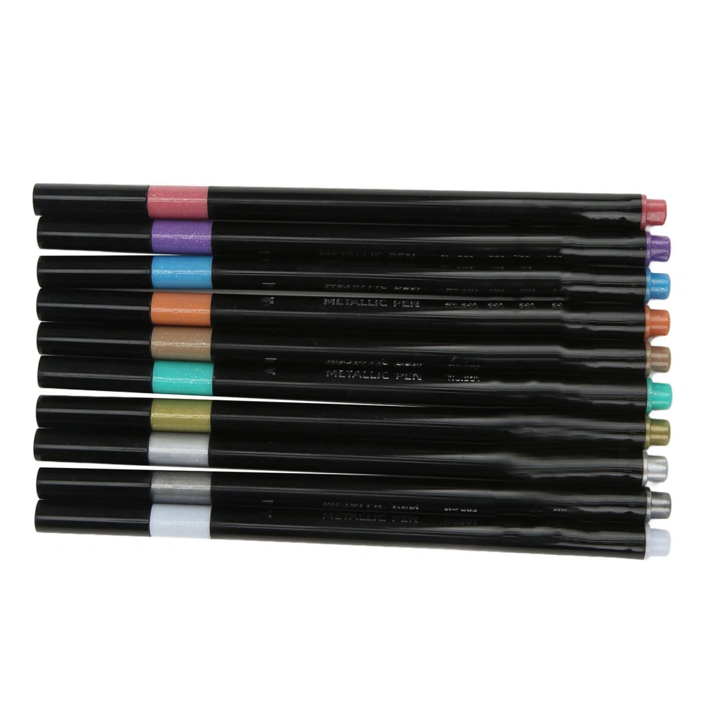 10 Colors Metallic Marker Pens Quick Dry Fluent Writing Metallic Pens Profession Graffiti Marker Pens Paint Marker Pen