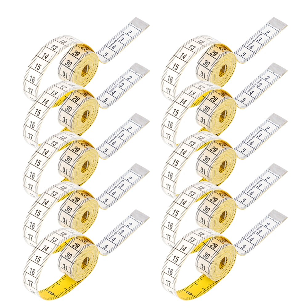 10 Pcs Tape Measure PU Material Soft Measuring Ruler 150cm/60in for Multiple Purposes