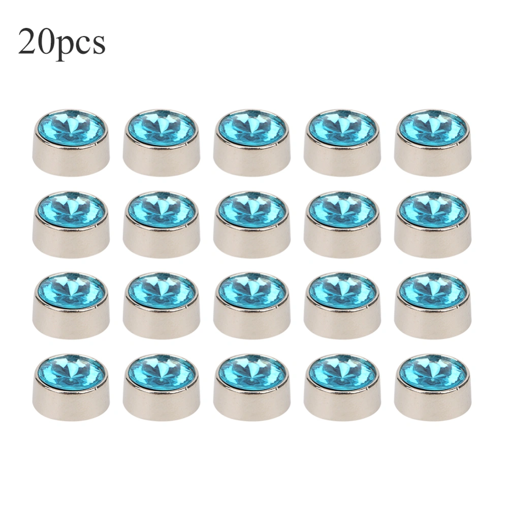 20Pcs Rivet Studs Round Alloy DIY Shoes Clothes Bags Decoration with 20Pcs Washers 12mmLight Blue