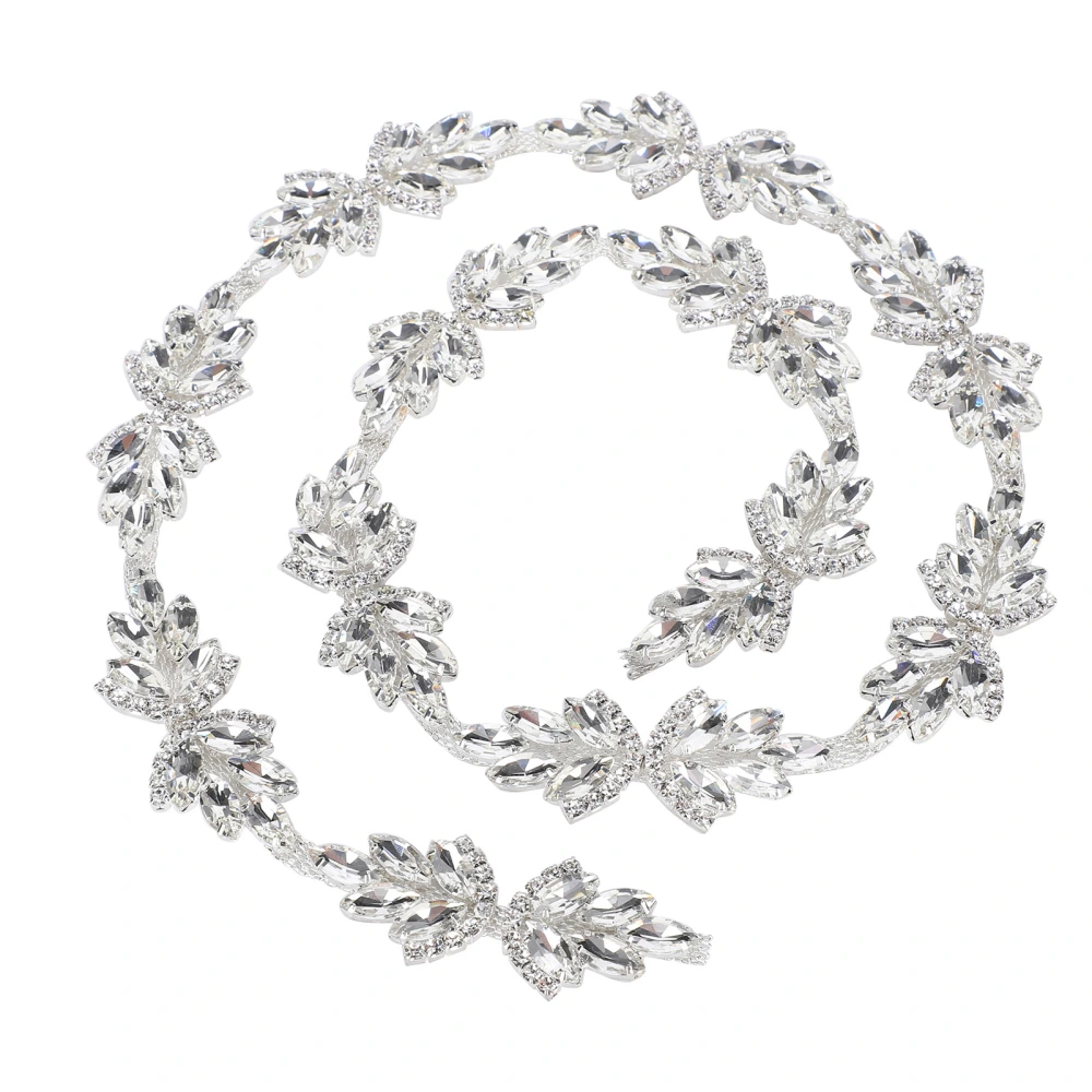 1yd Crystal Trim Decorative Sewing Craft Artificial Diamond Chain Applique Belt for Wedding Decoration3cm White