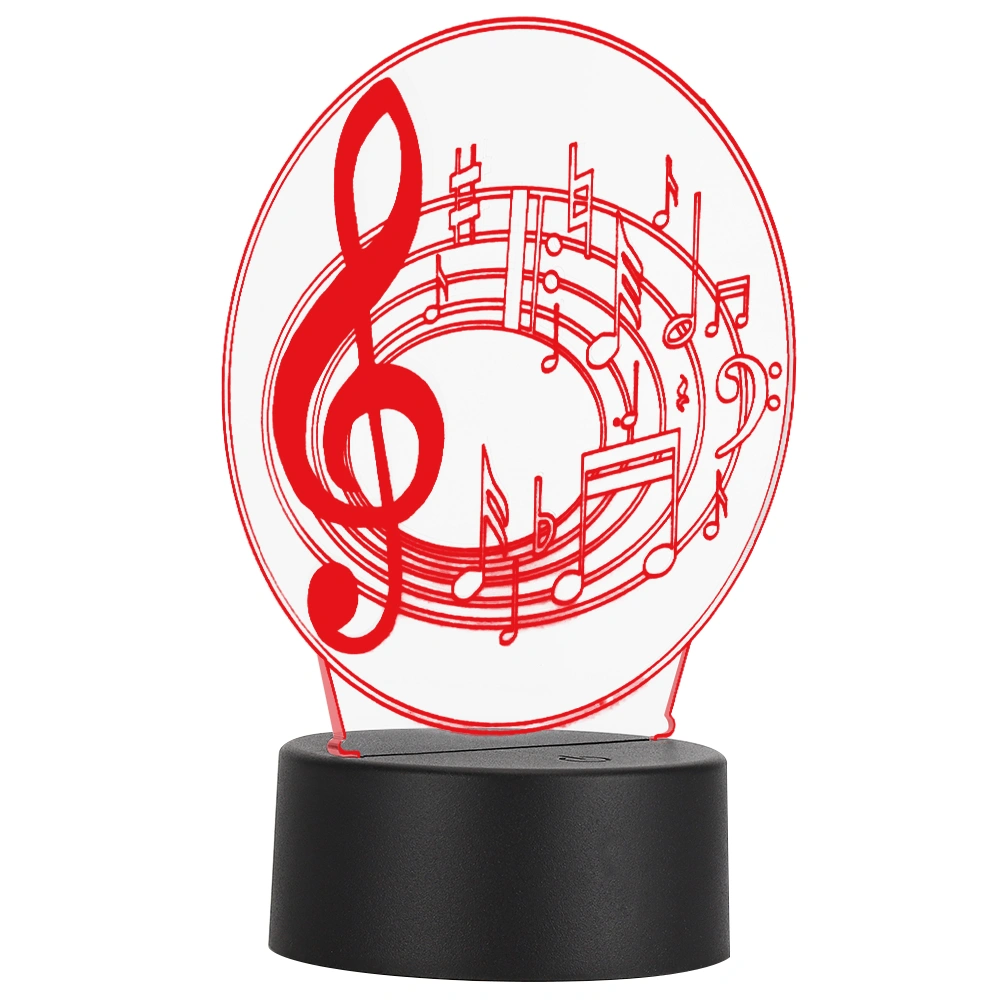 3D Musical Notes LED Light USB Touch Table Desk Night Lamp Color Change