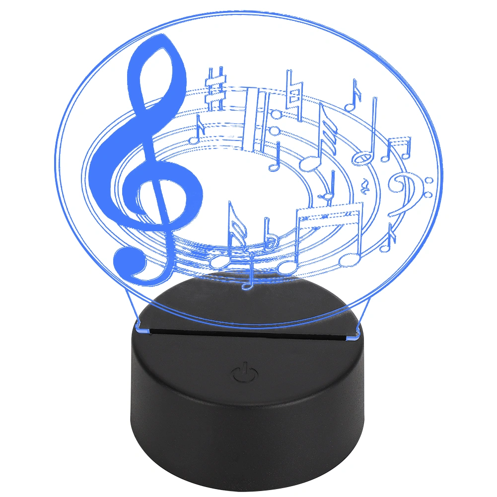 3D Musical Notes LED Light USB Touch Table Desk Night Lamp Color Change