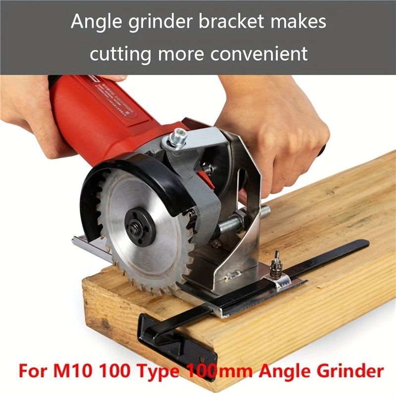 1pc Angle Grinder To Saw Adapter Converter, Bracket Base (suitable For Model 100-125, Adjustable Angle 0-45°, Cutting Depth 0-40mm), Black