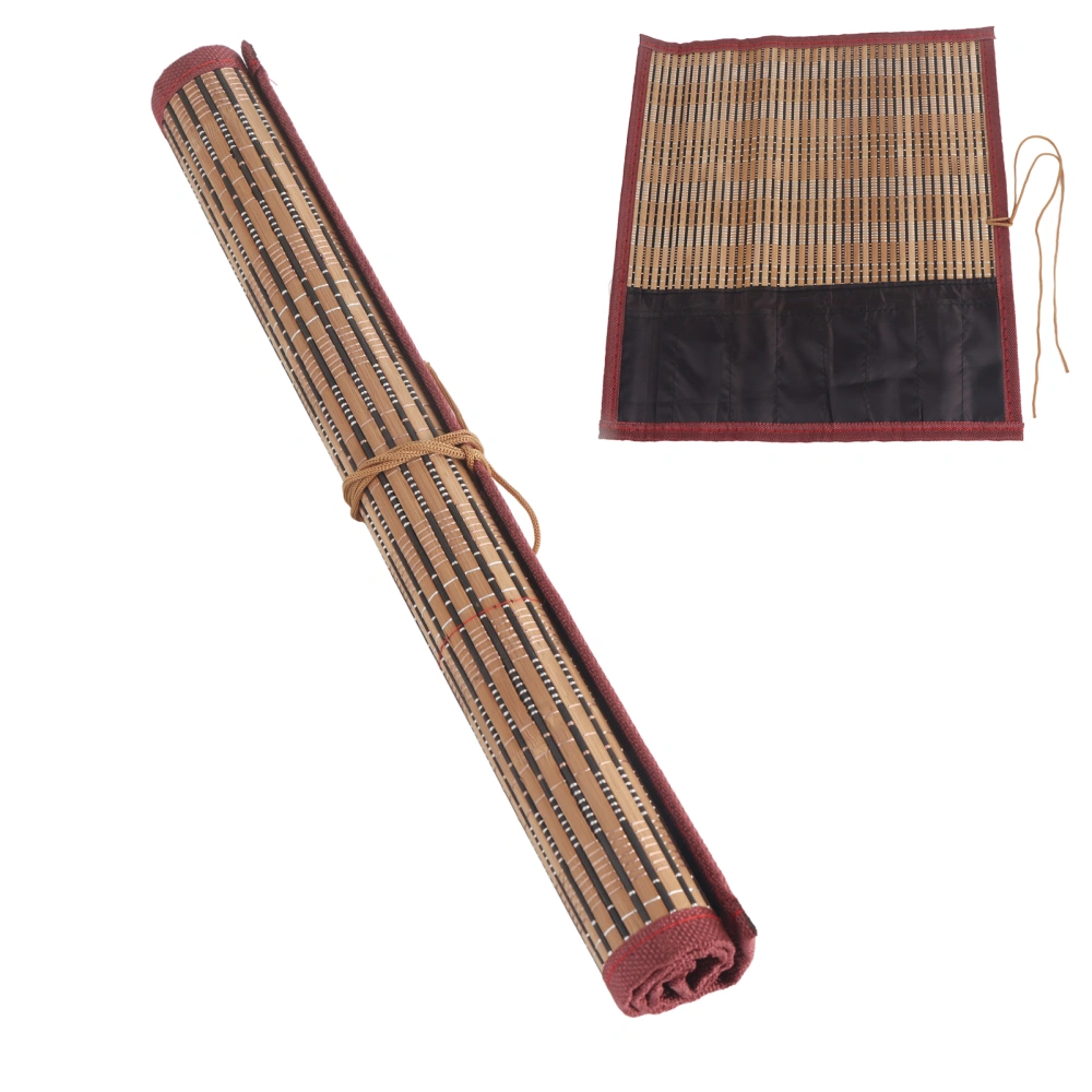 Painting Brush Bamboo Rolling Bag Calligraphy Pen Case Curtain Pack Art Supplies