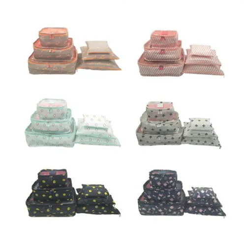 6Pcs/Set Storage Bags Waterproof Packing Cube Luggage Organizer