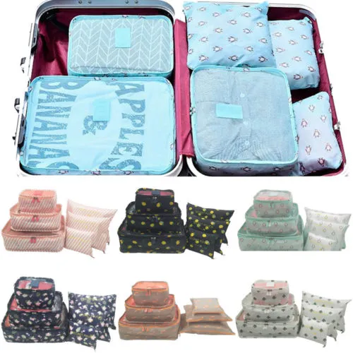 6Pcs/Set Storage Bags Waterproof Packing Cube Luggage Organizer
