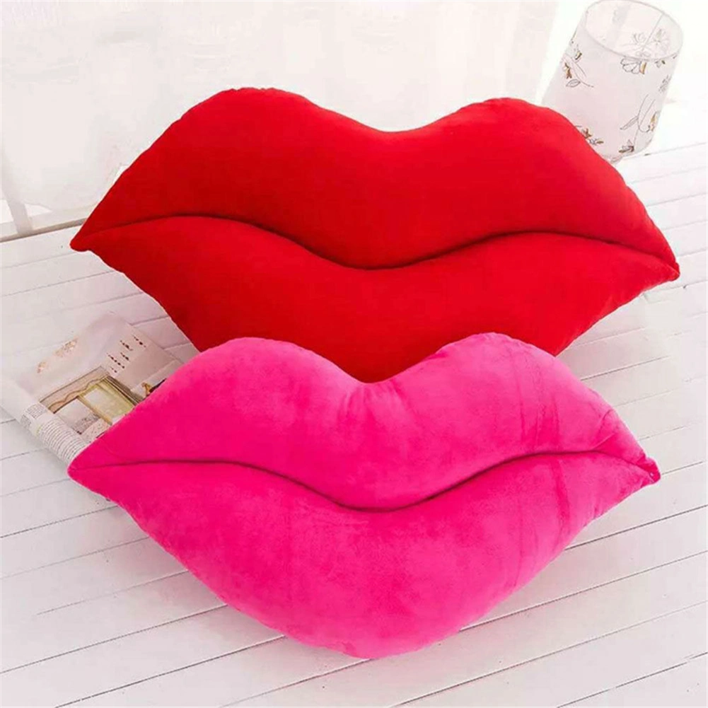 Lip Shaped Pillows Solid Color Cute Soft Fashion Plush Sofa Cushions