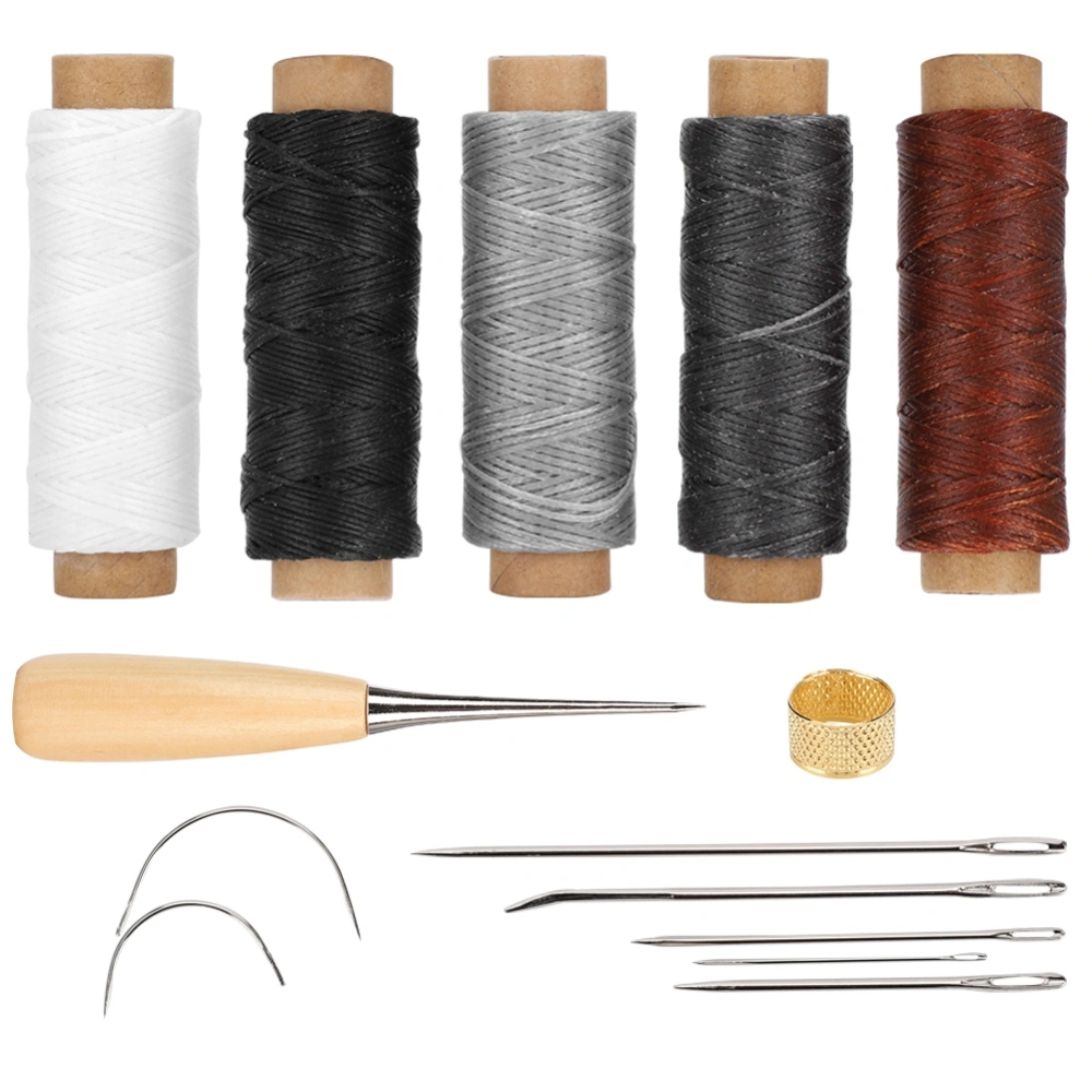 Leather Craft Tools Kit Practical Hand Sewing Stitching Punch Carving Work Saddle DIY Set