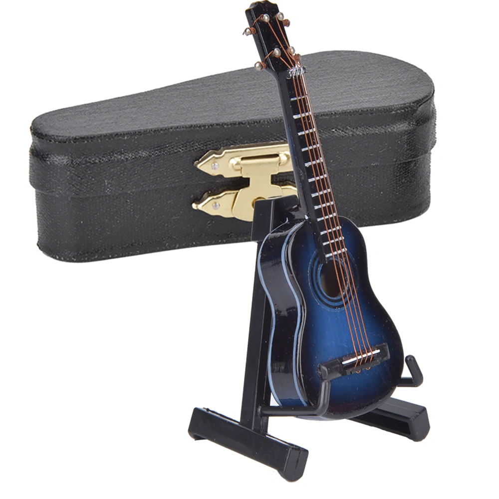 Miniature Classical Guitar Model Mini Wooden Guitar Desktop Decoration OrnamentsBlue