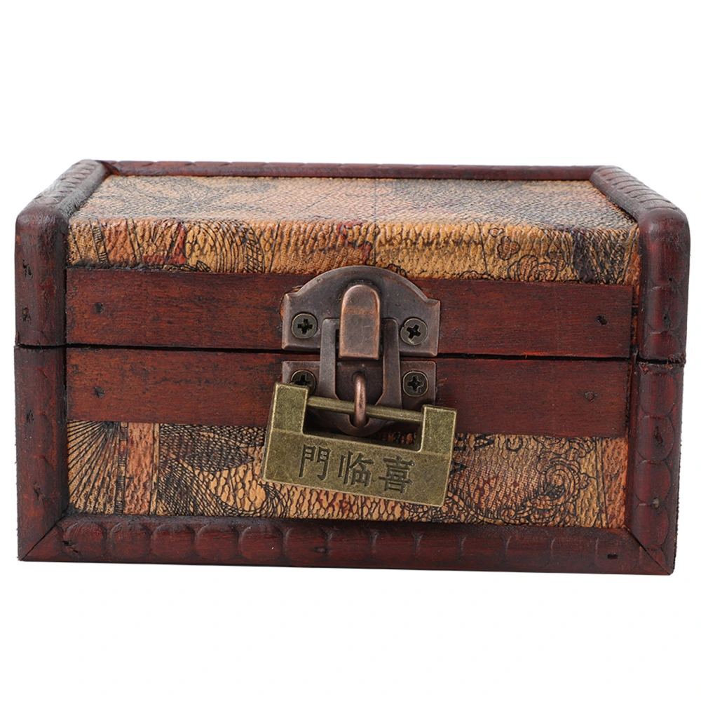 Vintage Wooden Jewelry Necklace Storage Box Case Container Holder Home Decor with Lock