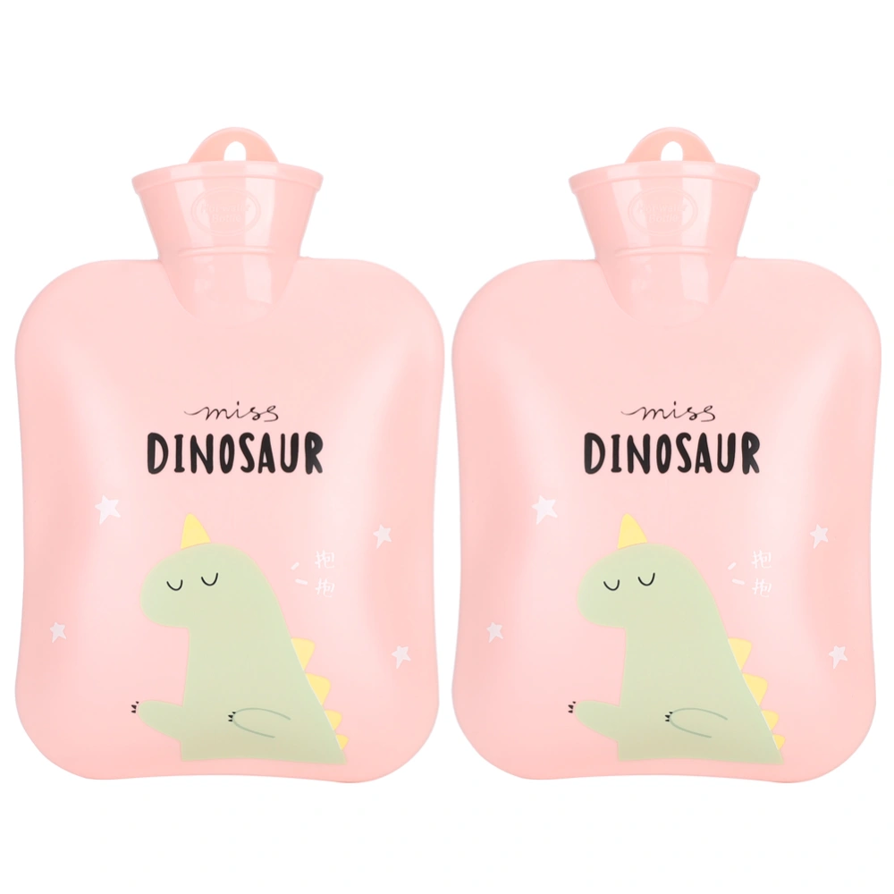 2Pcs Cartoon Hot Water Bottle Large Cute Portable Water Injection Autumn Winter Hand Warmer