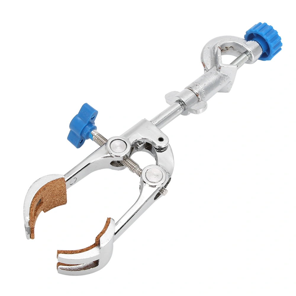 Long Handle Flask Clamp Clip 4 Prong Multifunction Direction Adjustable Laboratory Metal Holder