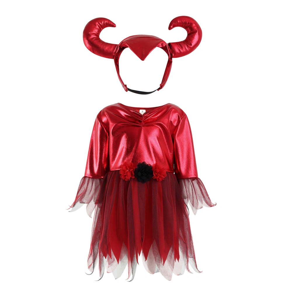 Halloween Children Red Bull Devil Costume Set, Devil Cosplay Outfits