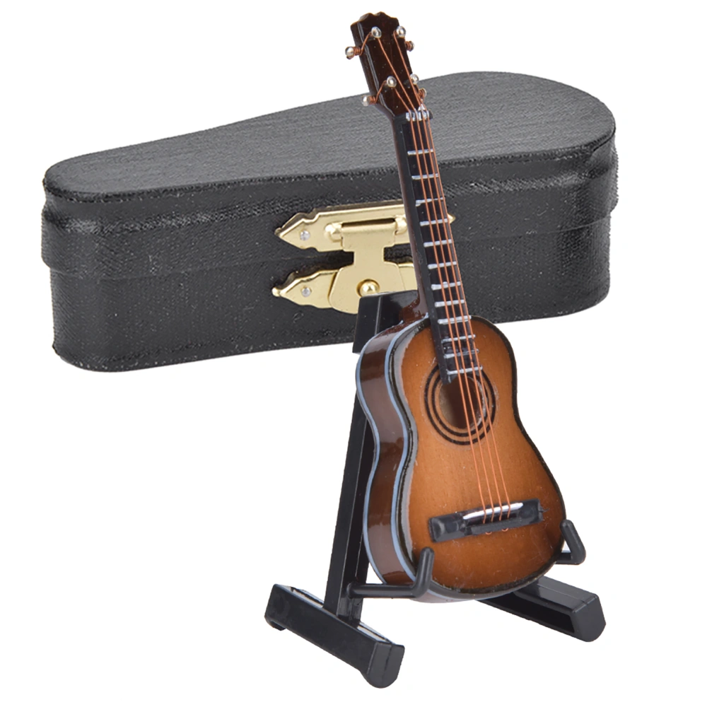 Miniature Classical Guitar Model Mini Wooden Guitar Desktop Decoration OrnamentsCoffee