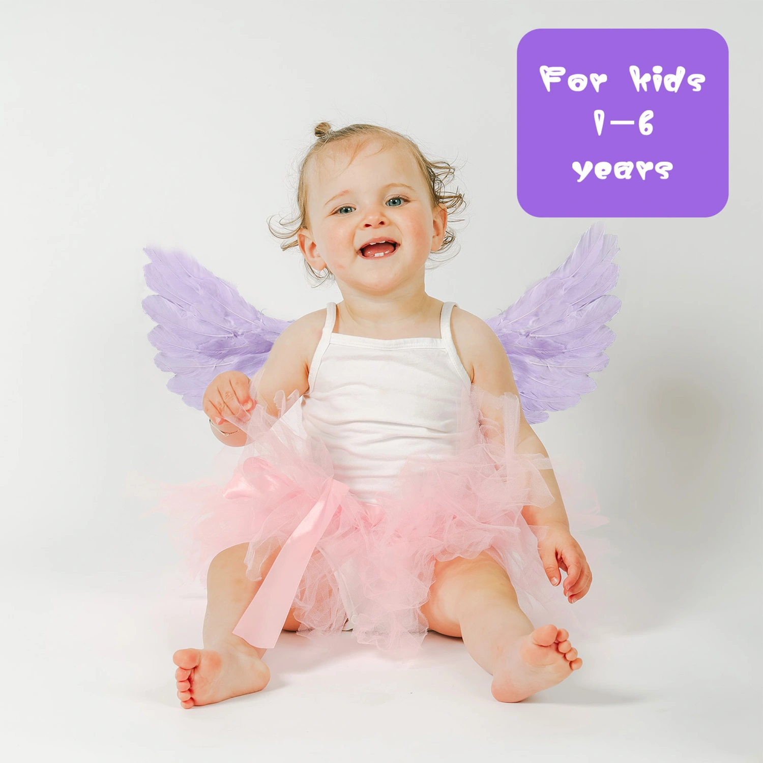 Feather Wings, Fairy Wings, Angel Wings with Crown and Wand for Girls