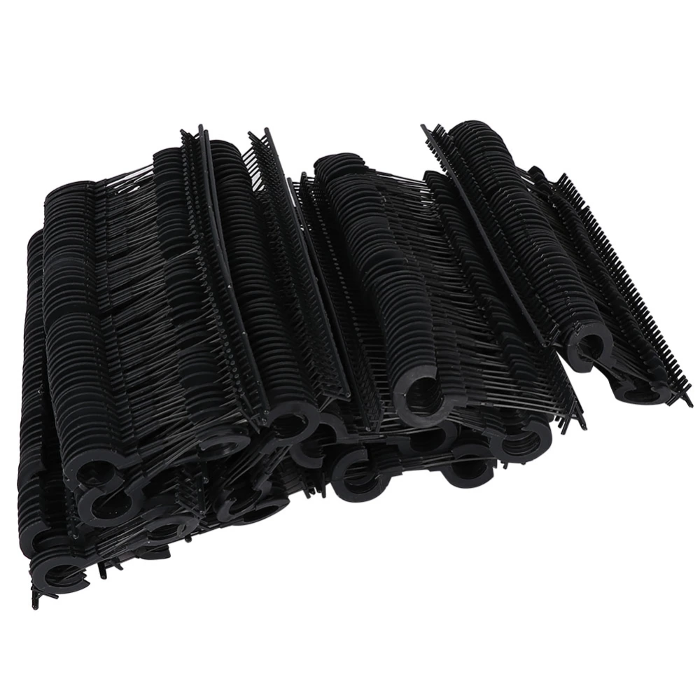 1000Pcs PP Plastic Black Hanging Price Label Hook Clothes Shoes Accessories(35mm)